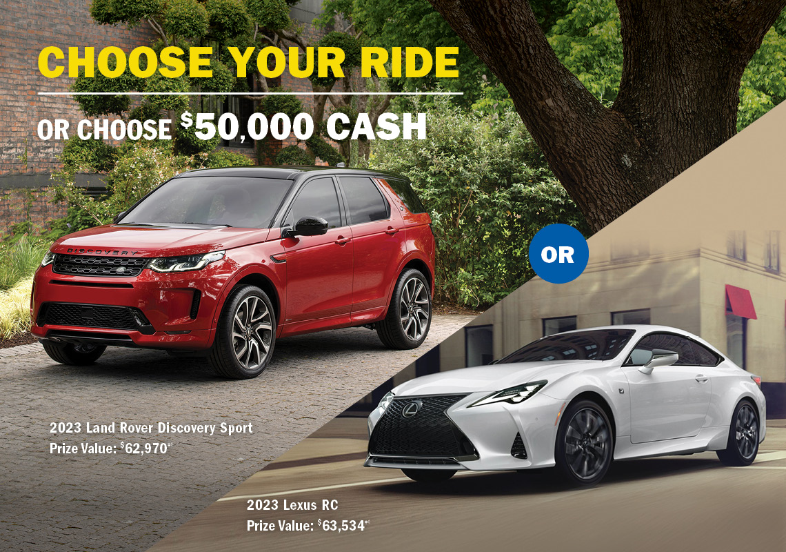 Choose your ride, or choose $50,000 cash.