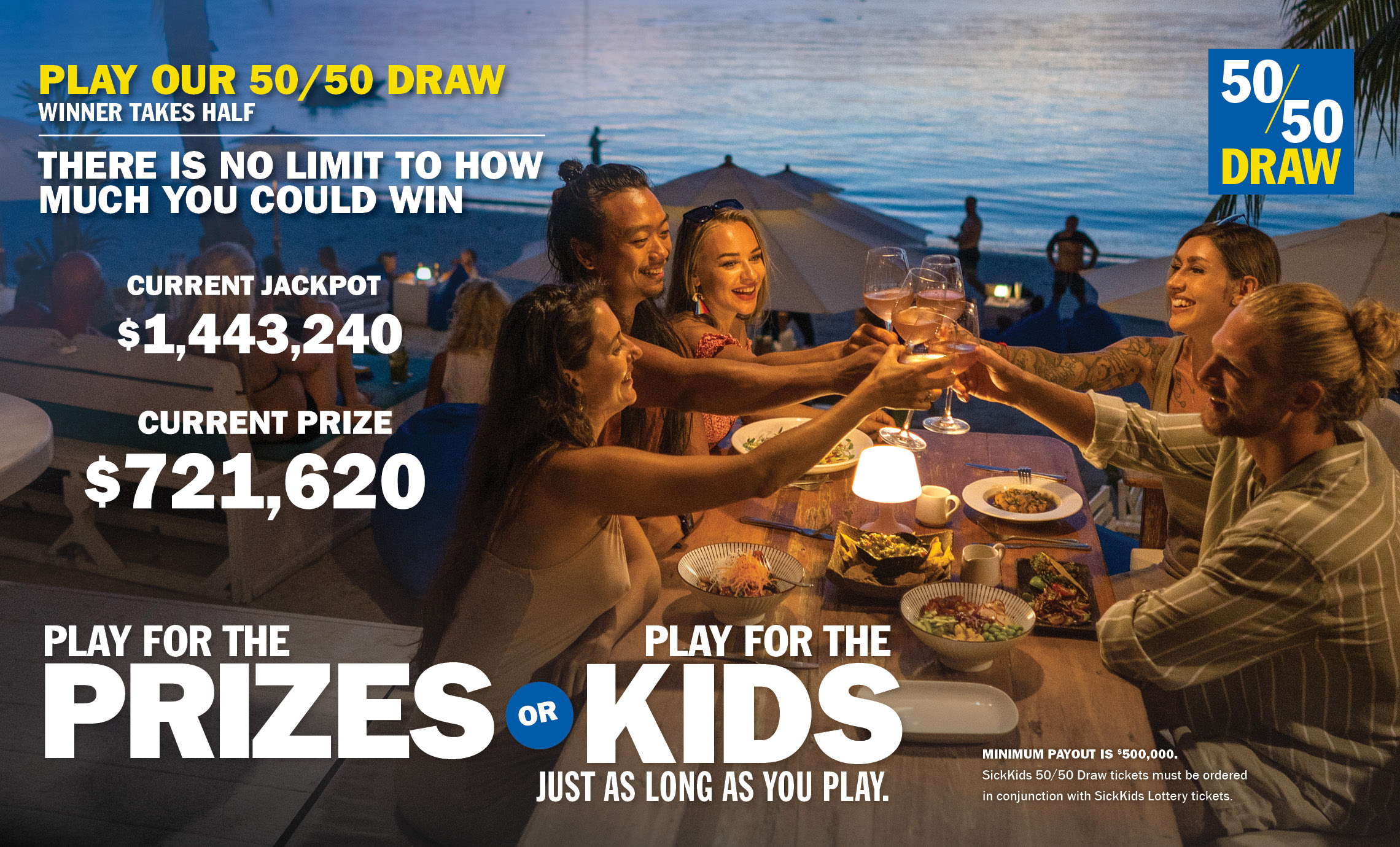 PLAY OUR 50/50 DRAW - THERE IS NO LIMIT TO HOW MUCH YOU COULD WIN