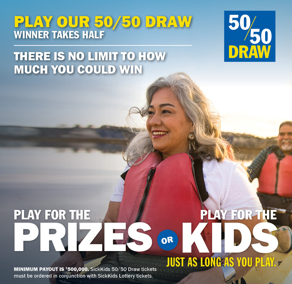 PLAY OUR 50/50 DRAW - THERE IS NO LIMIT TO HOW MUCH YOU COULD WIN