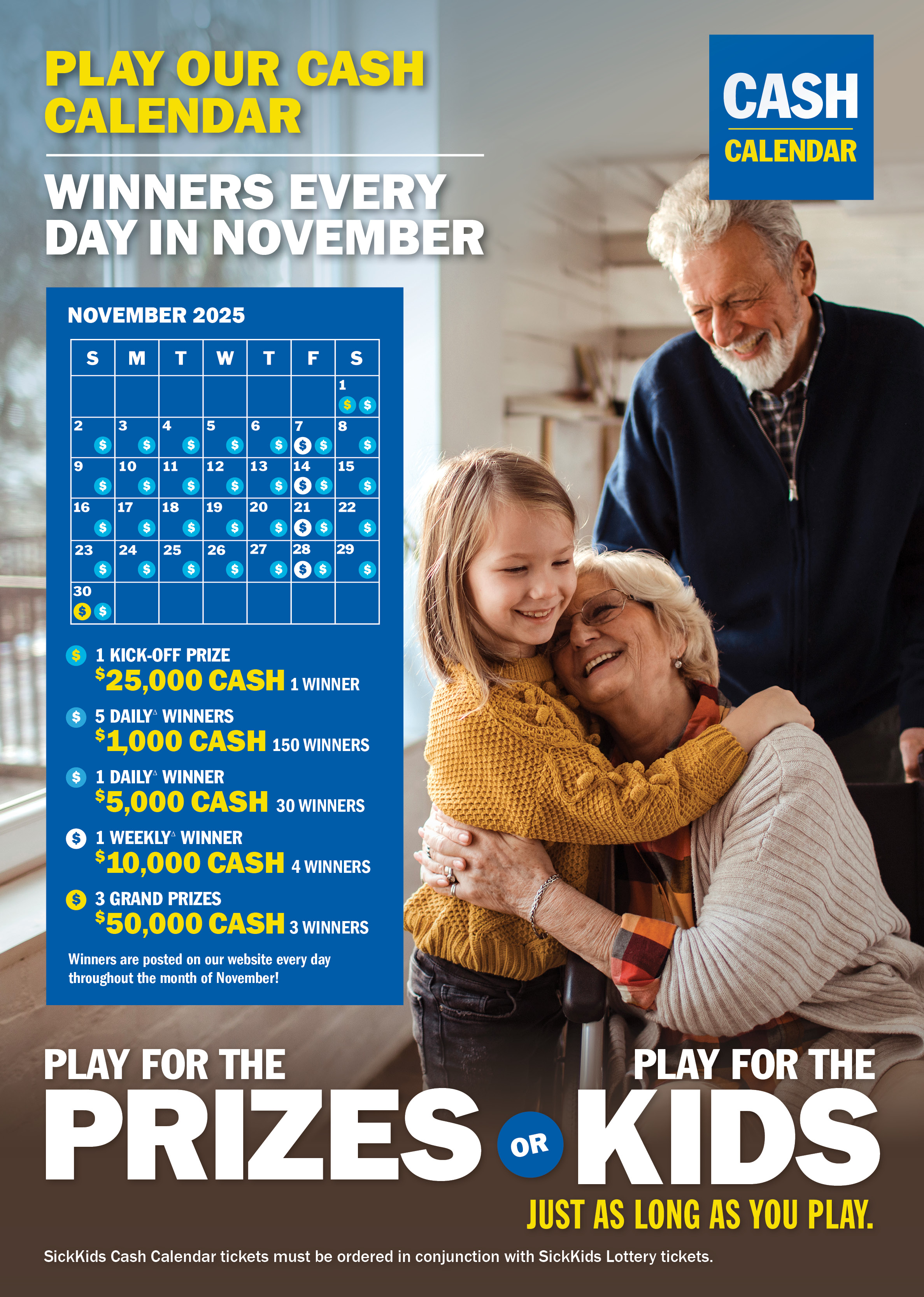 PLAY OUR CASH CALENDAR - WINNERS EVERY DAY IN APRIL