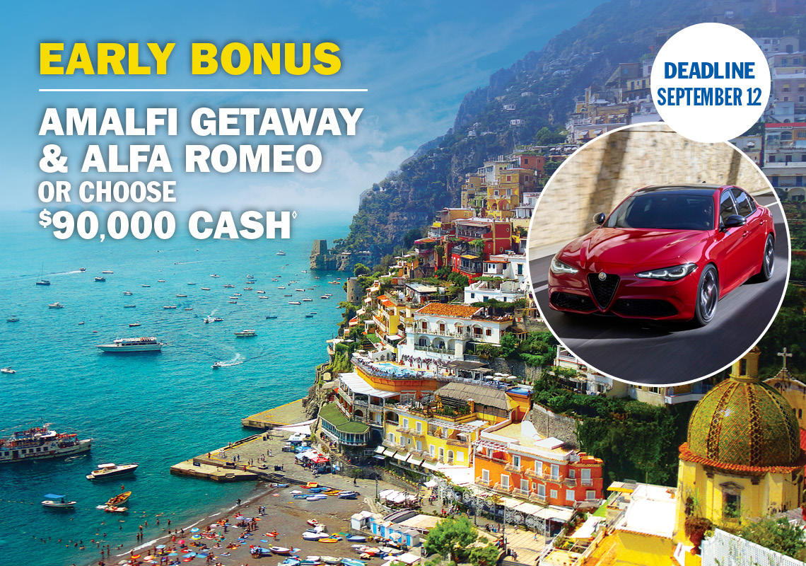 SUPER EARLY BONUS 5 WINNERS GALAPAGOS & PERU VACATION OR CHOOSE $26,000 CASH