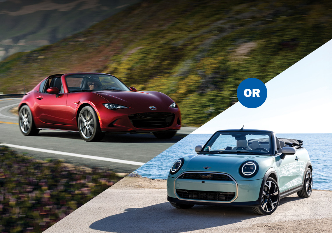 Choose your ride, or choose $45,000 cash. Mazda MX-5 or MINI Cooper.